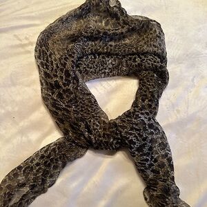 Elegant Animal Print Sheer Scarf/Wrap